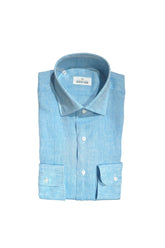Alessandro Gherardi Positano Aqua Linen Shirt